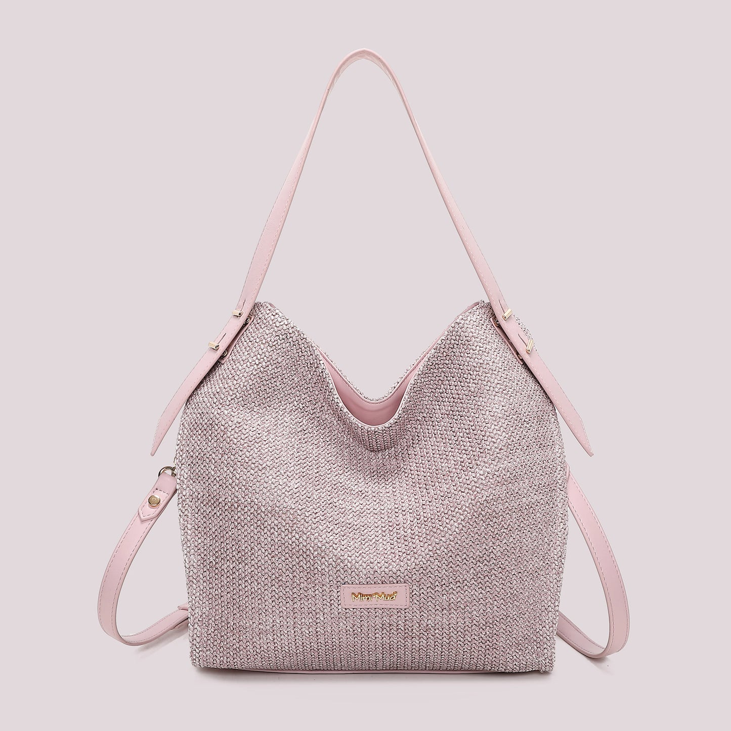 Borsa Hobo In Paglia Lilla