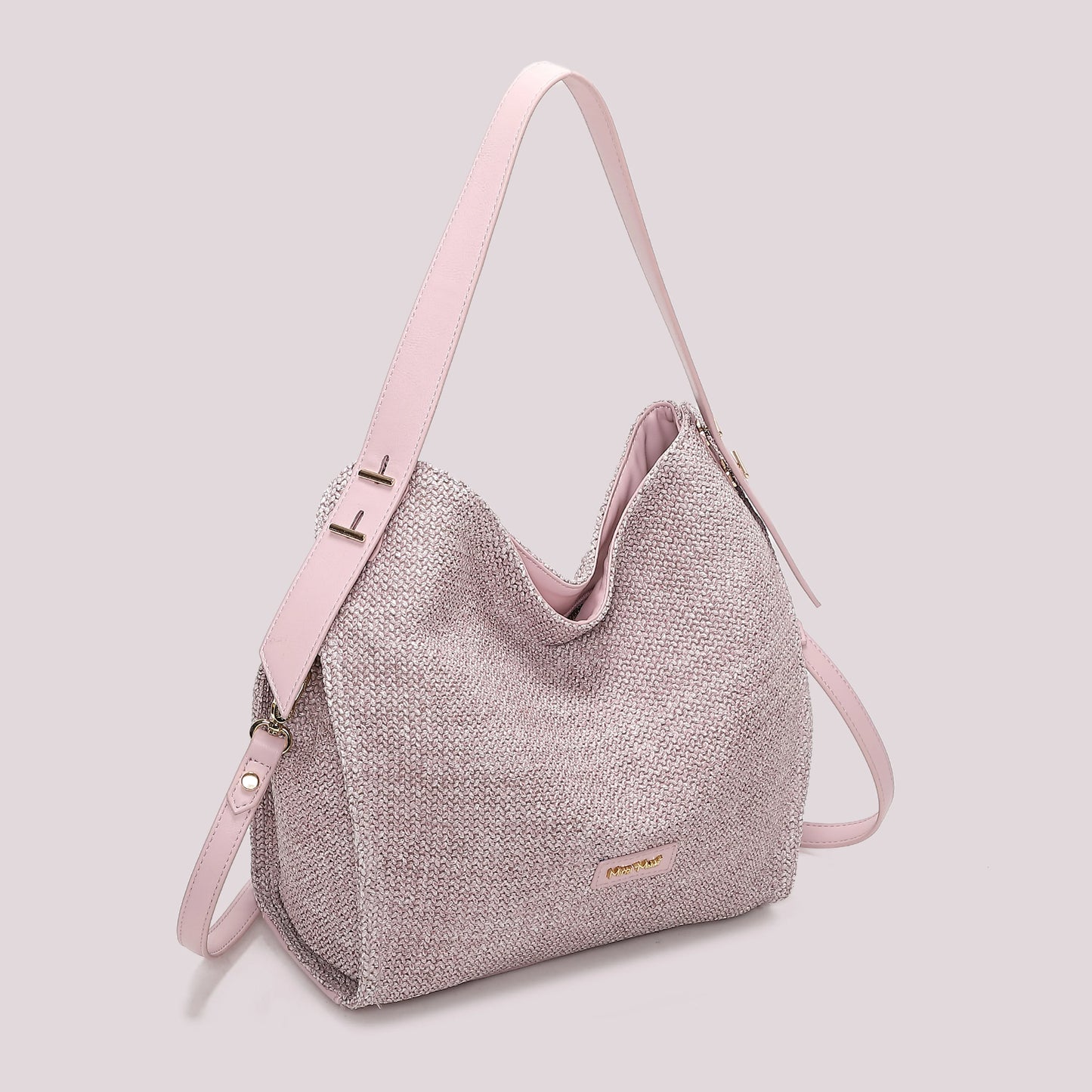 Borsa Hobo In Paglia Lilla