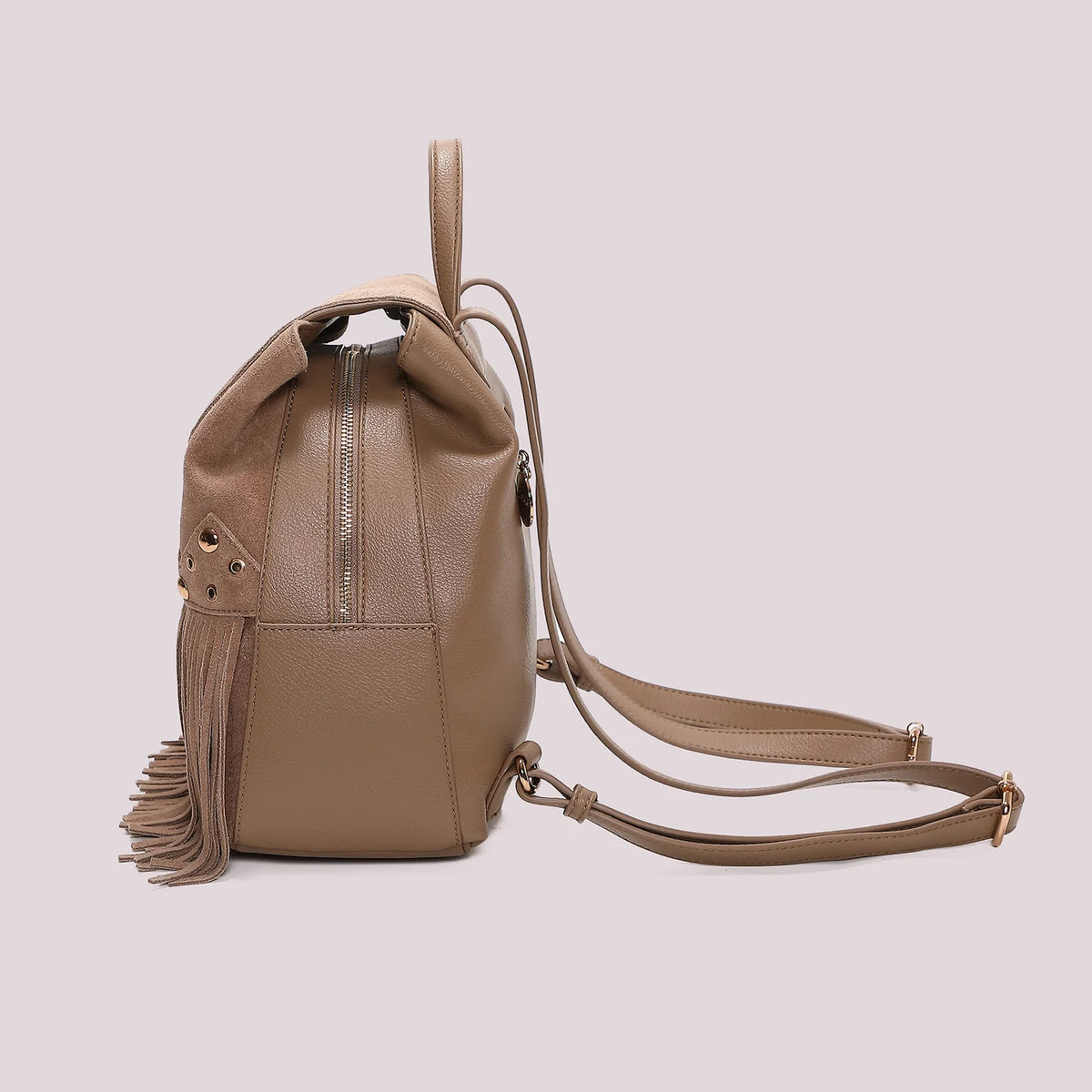 Zaino con frange e borchie Mimì-Muà Beige