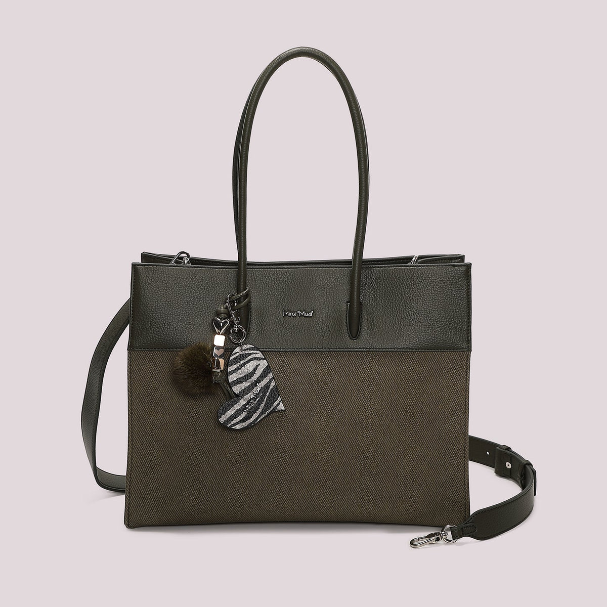 Borsa Tote con tracolla Mimì-Muà Verde Militare