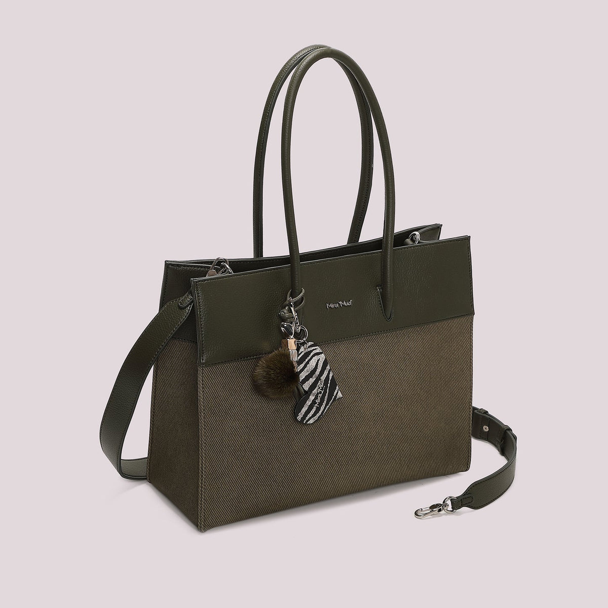 Borsa Tote con tracolla Mimì-Muà Verde Militare