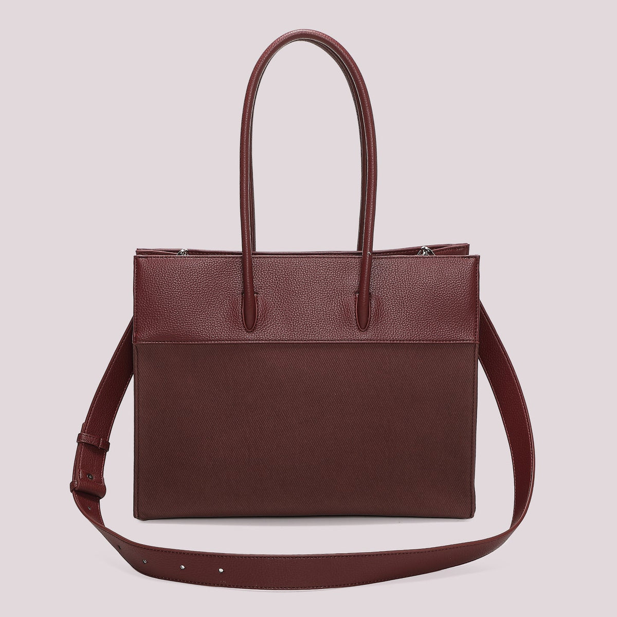 Borsa Tote con Charm e Cuore Prugna