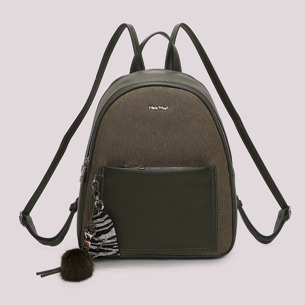 Zaino con charm Mimì-Muà Verde Militare