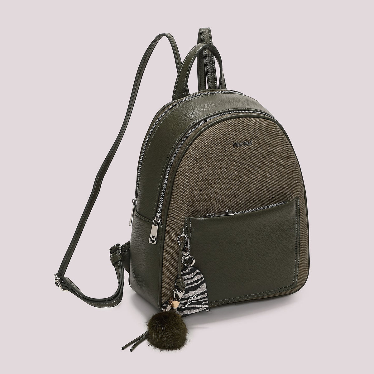 Zaino con charm Mimì-Muà Verde Militare
