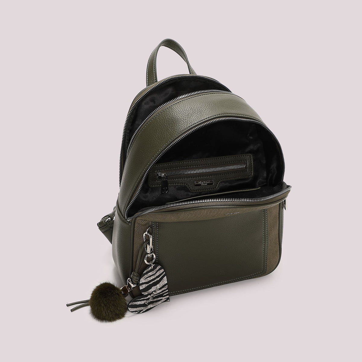 Zaino con charm Mimì-Muà Verde Militare