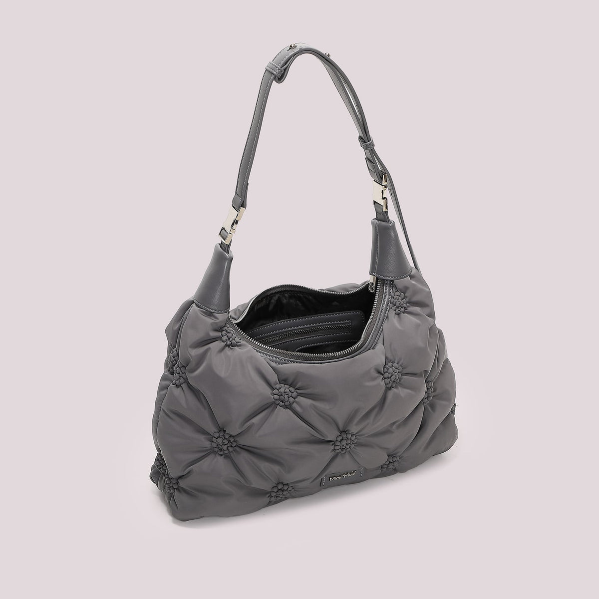 Borsa a Spalla Piumino Grigia