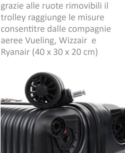Bagaglio a Mano Con Ruote Gratuito Ryanair 40x30x20 Swing Nero