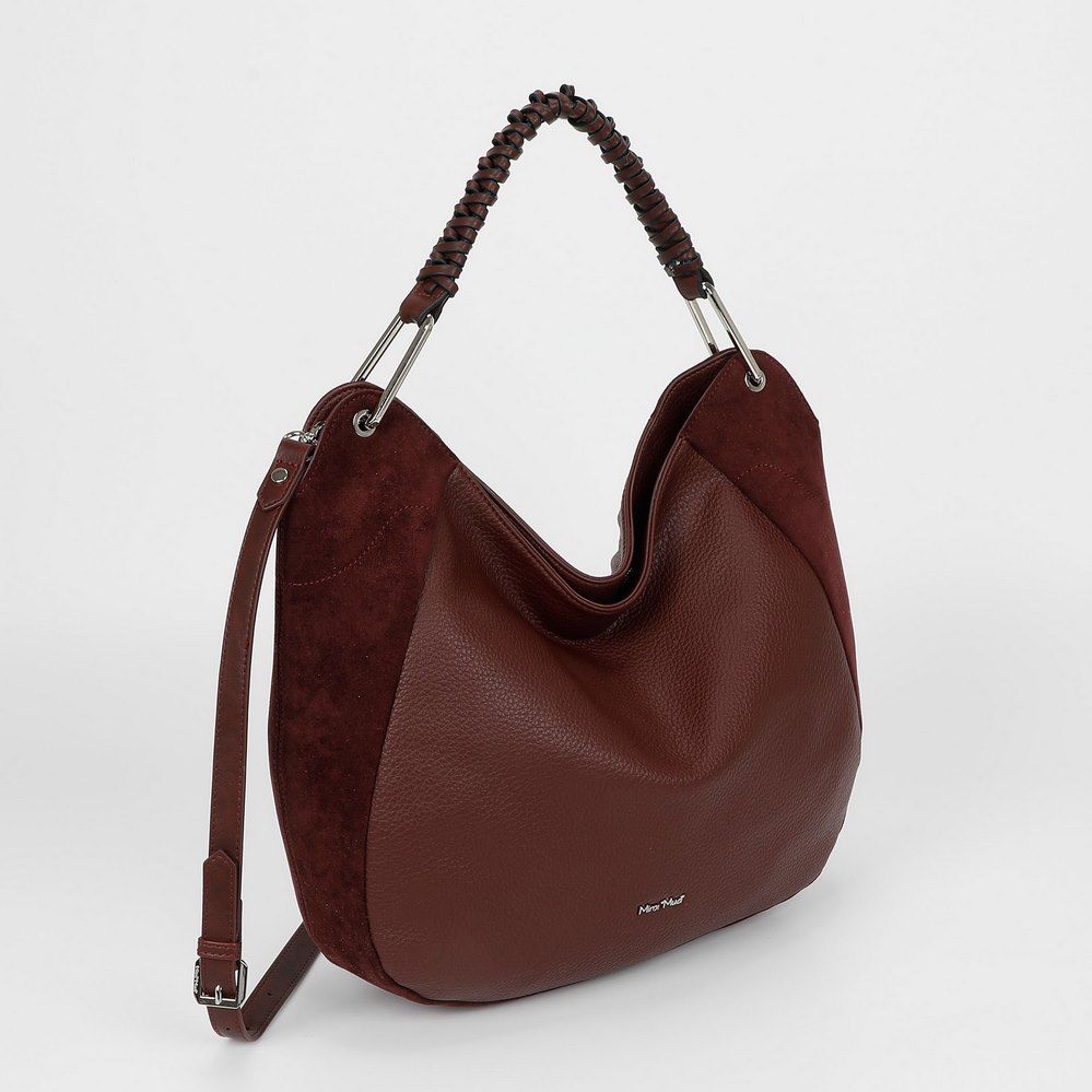 Borsa a spalla e tracolla Mimì-Muà Burgundy Camoscio