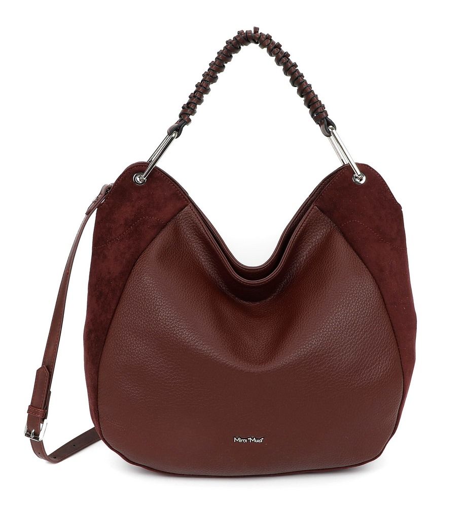 Borsa a spalla e tracolla Mimì-Muà Burgundy Camoscio