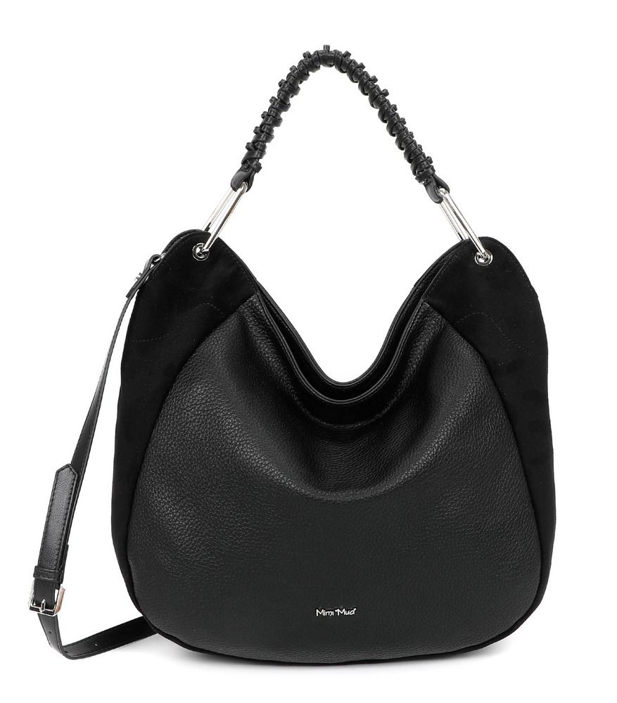 Borsa A Spalla e Tracolla Camoscio Nera