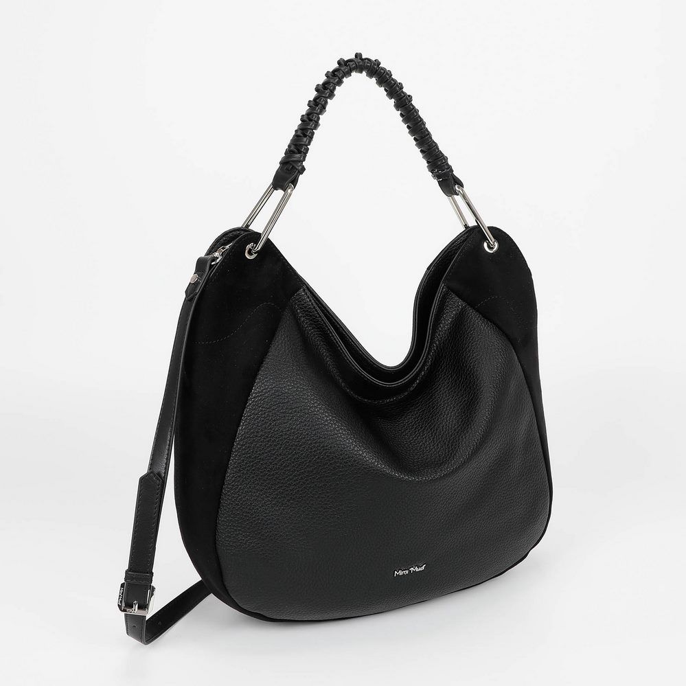 Borsa A Spalla e Tracolla Camoscio Nera