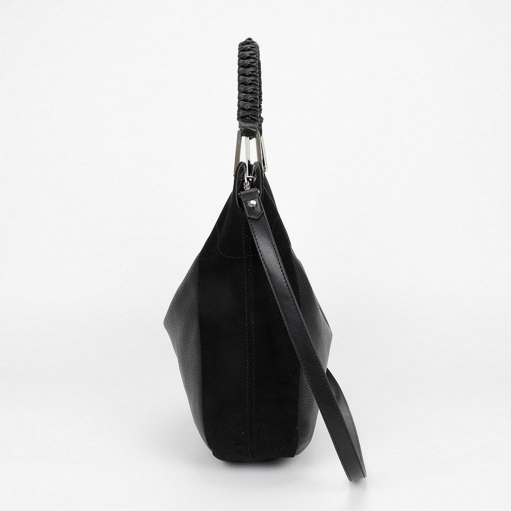 Borsa A Spalla e Tracolla Camoscio Nera