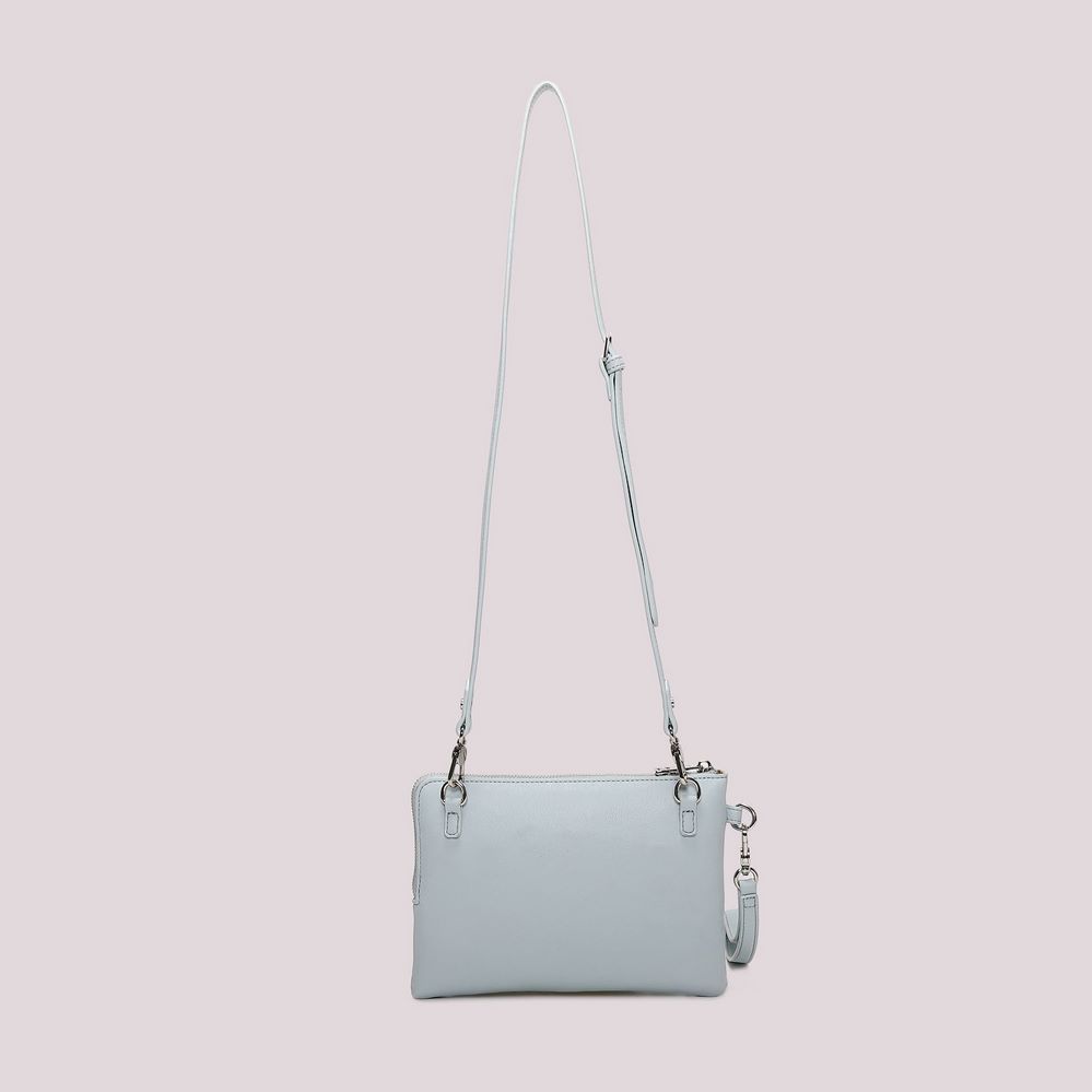 Borsa clutch a mano Mimì-Muà Celeste Fiori