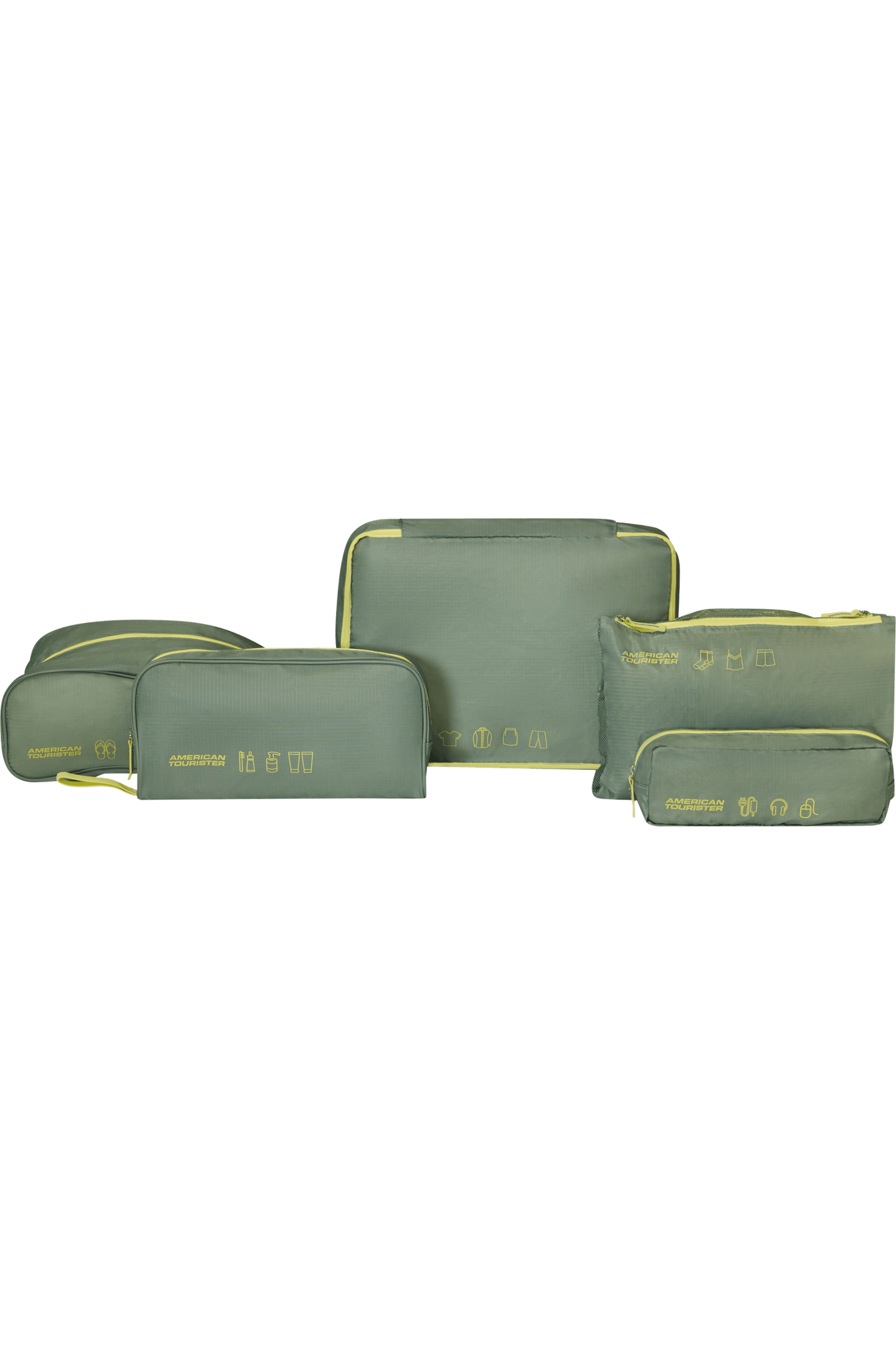 Set di 5 Packing Organisers Verde
