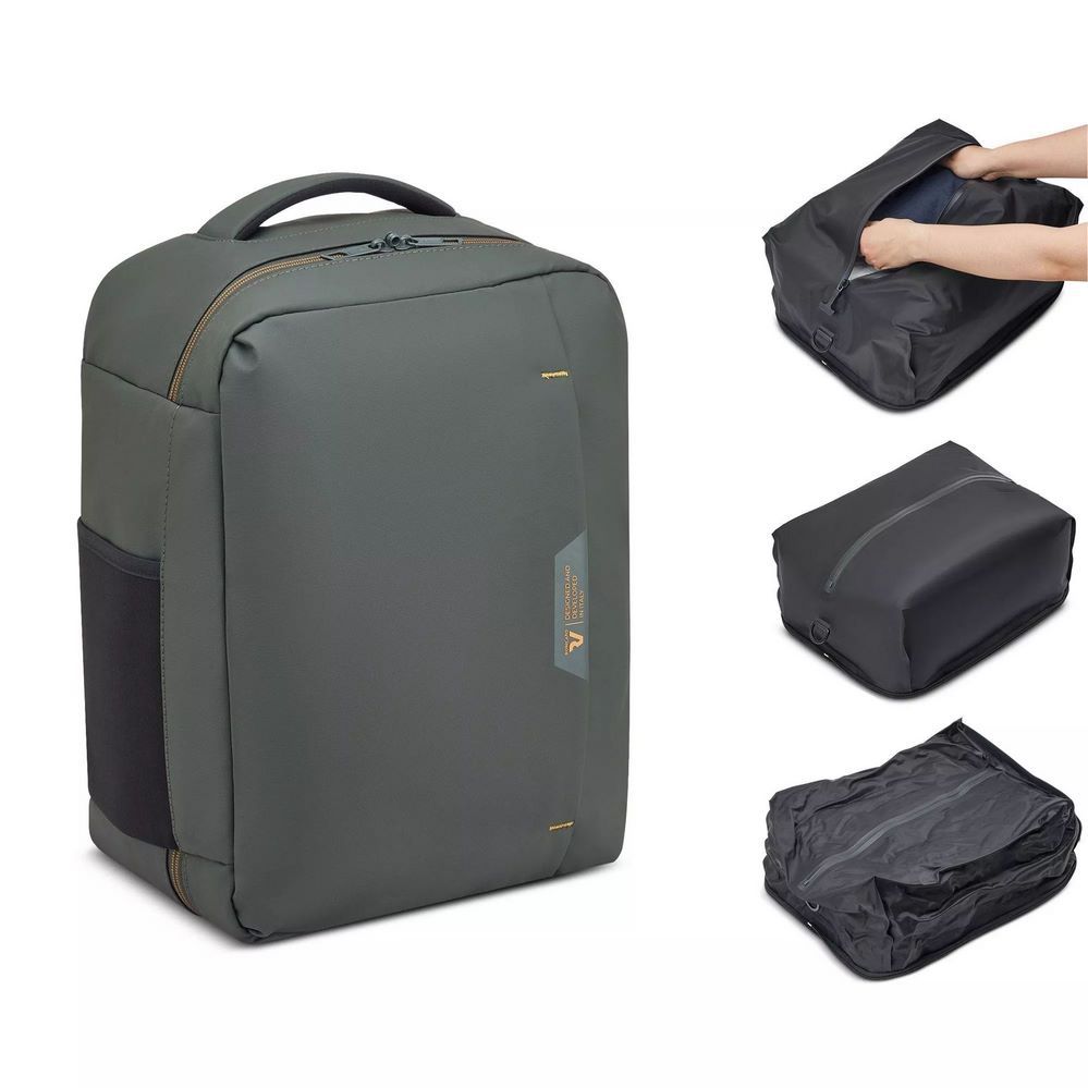WANDERLINE Ryanair Zaino da viaggio con sacca sottovuoto 40x30x20 cm - Verde Militare