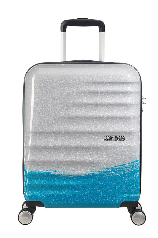 Bagaglio A Mano Wavebreaker American Tourister Brushed Blue spinner 55/20