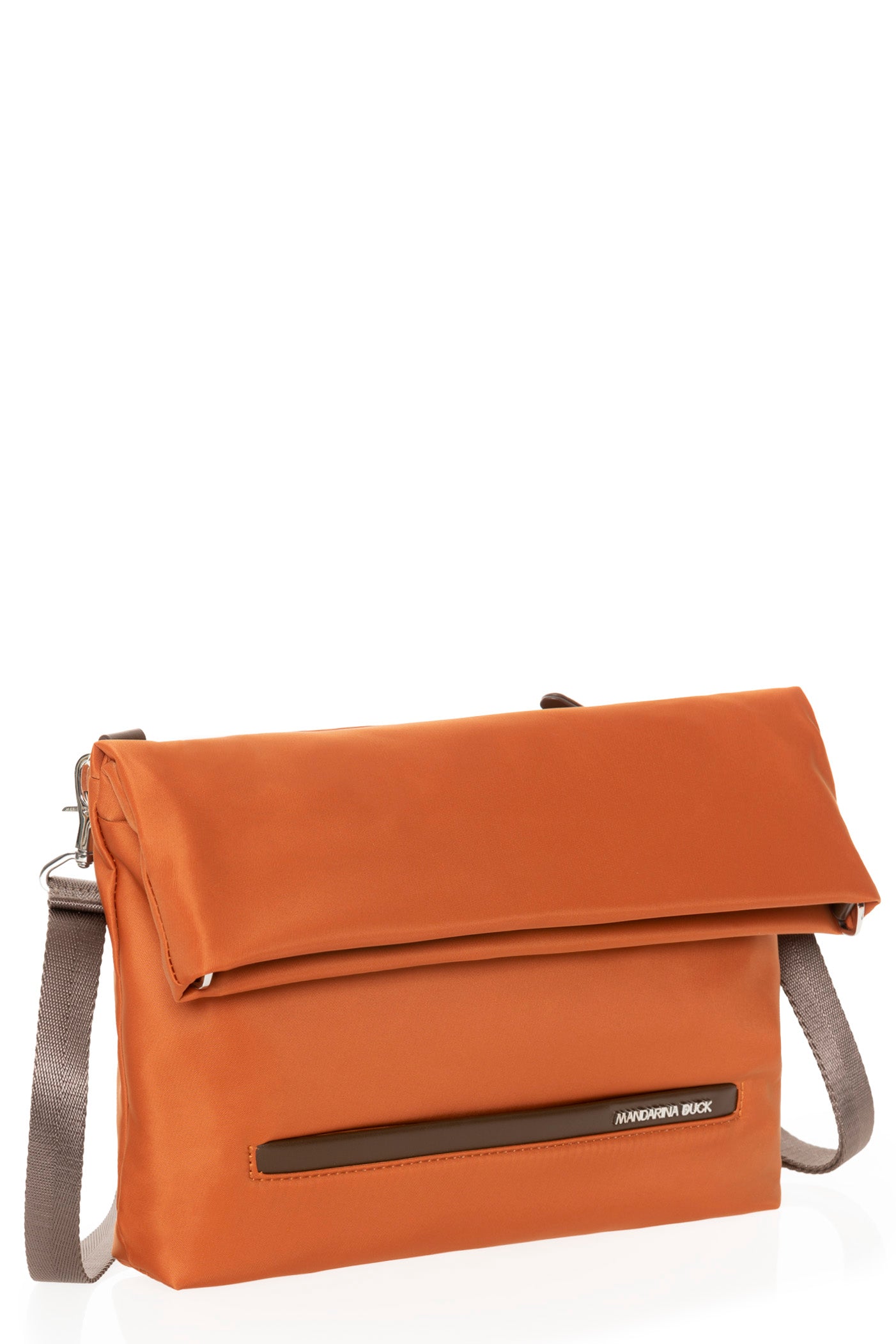 Borsa a Tracolla Piatta Saddle Mandarina