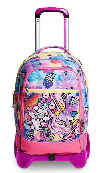 Trolley Scuola SJ Jack 3WD Rollerskate Girl Unicorno Seven